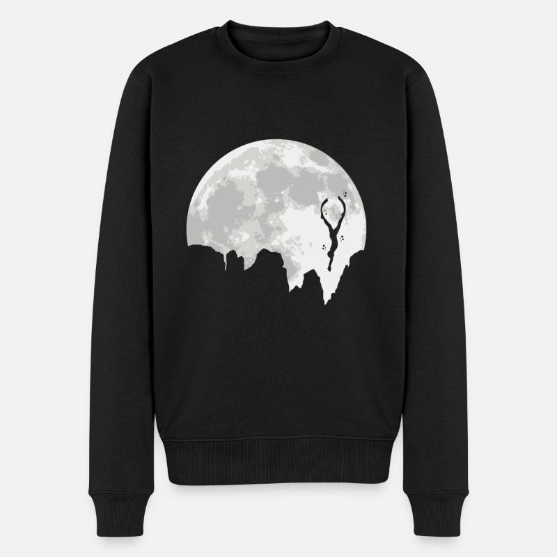 Tauchen Schnorcheln Gerätetauchen Vollmond Mond - Männer Premium Bio Pullover - Schwarz