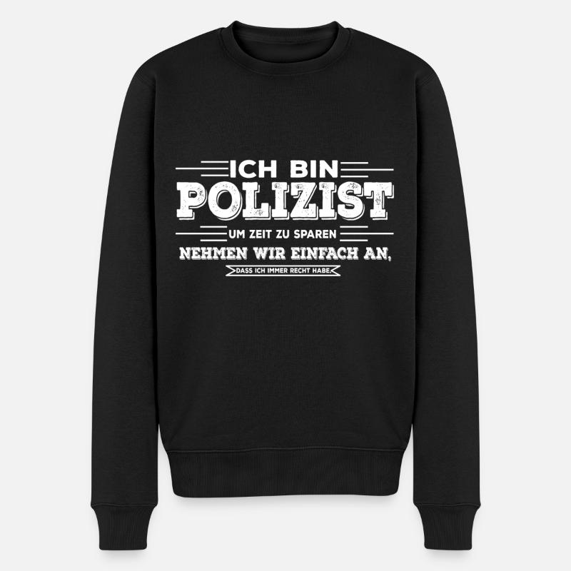 Polizei Polizist Polizisten Polizistin Geschenk - Männer Premium Bio Pullover - Schwarz