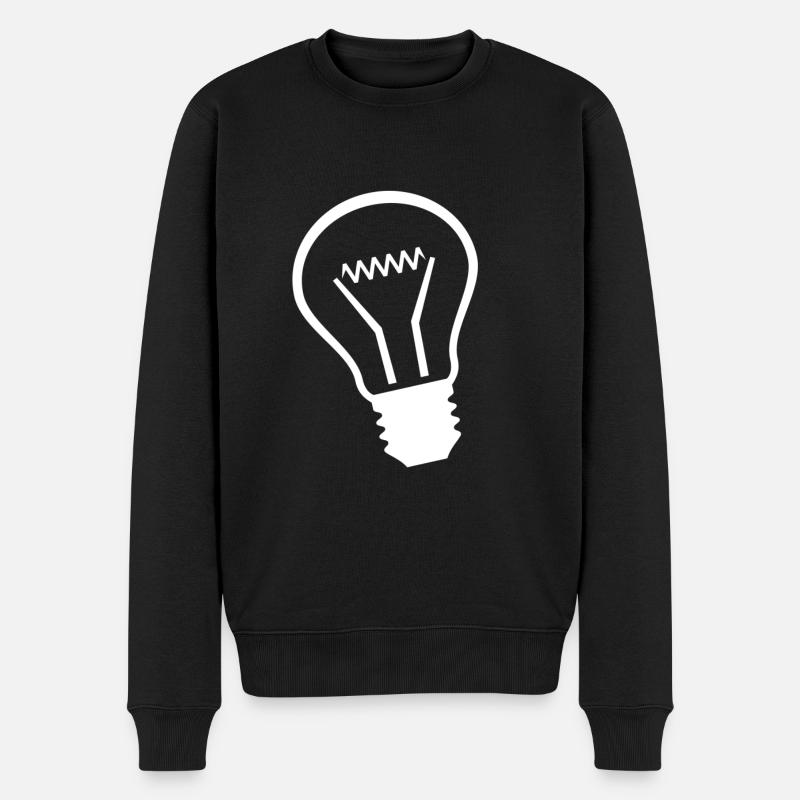 Glühbirne - Männer Premium Bio Pullover - Schwarz