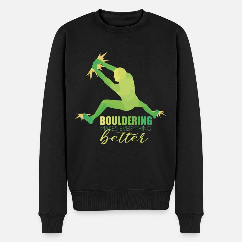 Bouldern - Männer Premium Bio Pullover - Schwarz
