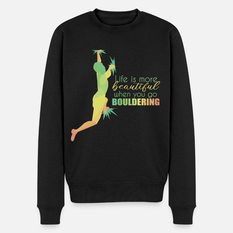 Bouldern - Männer Premium Bio Pullover - Schwarz