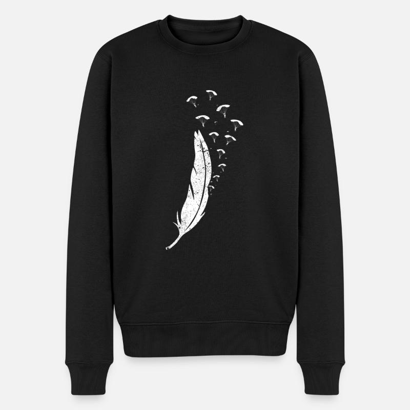 Gleitschirm Gleitschirmfliegen Paragliding Feder - Männer Premium Bio Pullover - Schwarz