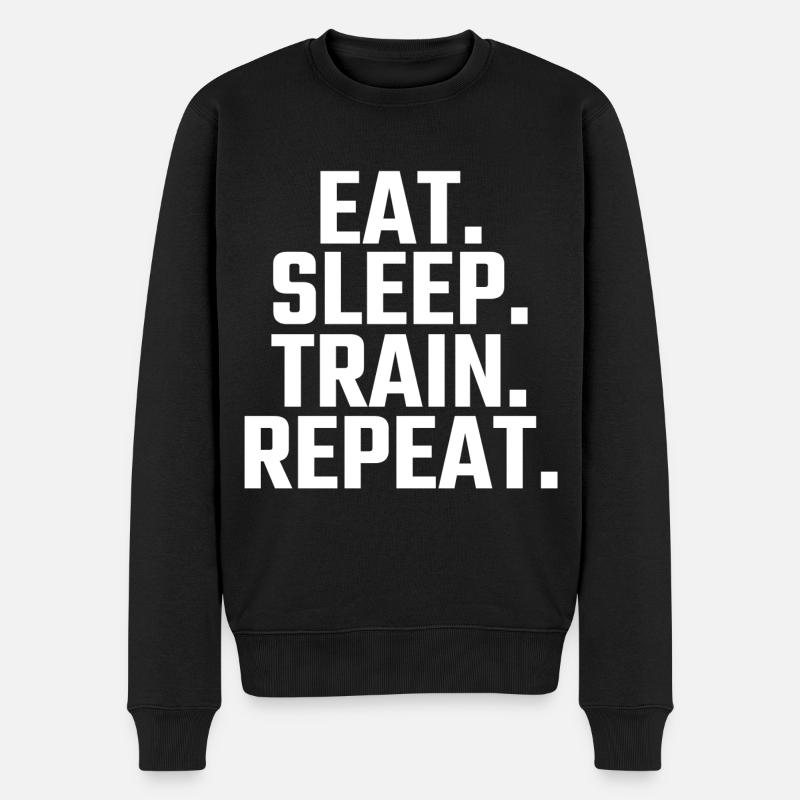 Eat Sleep Train Repeat - Pull Premium bio Homme - noir
