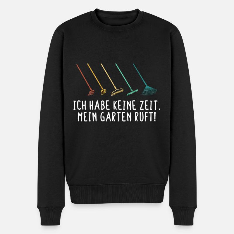 Mein Garten ruft - Hobbygärtner Gartenarbeit - Männer Premium Bio Pullover - Schwarz