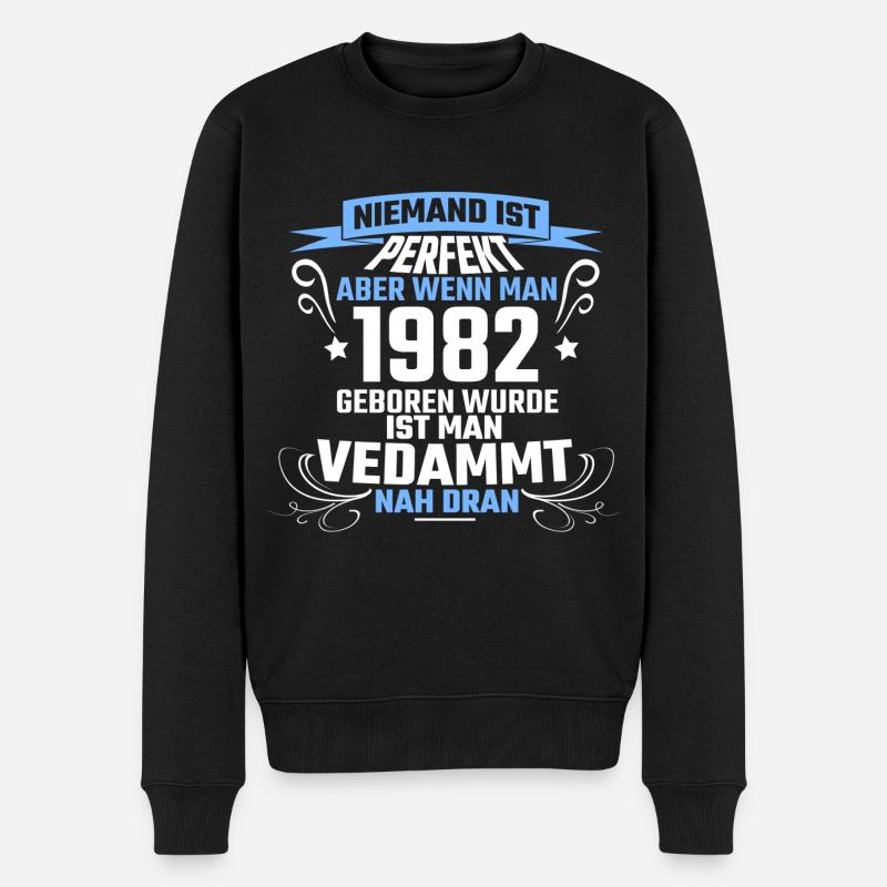 1982 - Männer Premium Bio Pullover - Schwarz
