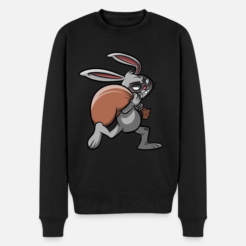Bankräuber - Hase auf Beutezug Überfall Ganove - Männer Premium Bio Pullover - Schwarz