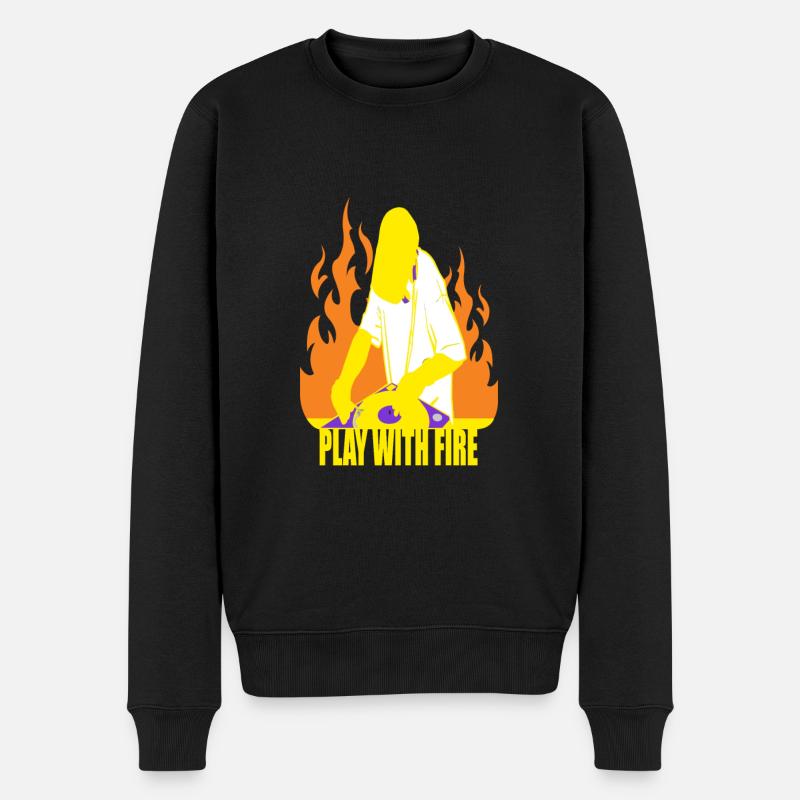 DJ joue avec le feu - Pull Premium bio Homme - noir