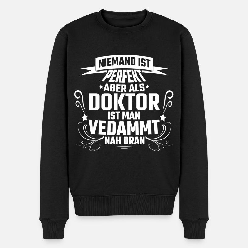 Doktor - Männer Premium Bio Pullover - Schwarz