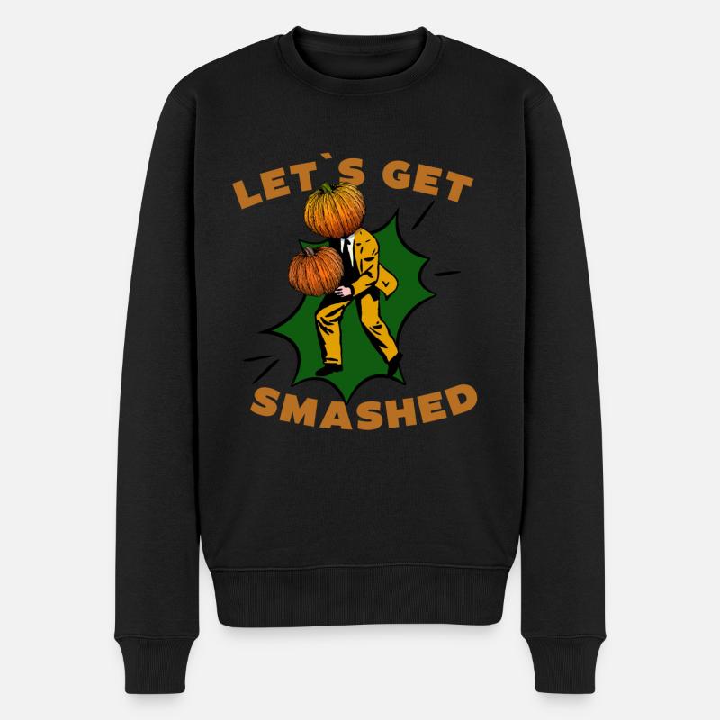 Let's Get Smashed Vintage Pumpkin - Männer Premium Bio Pullover - Schwarz