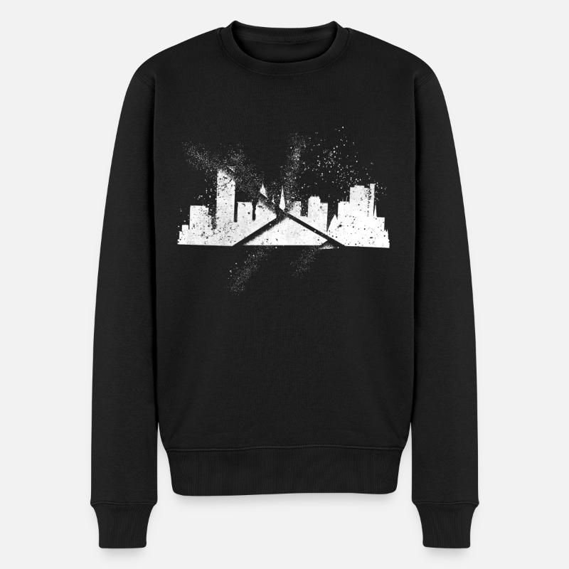 Bonn Deutschland Stadt Skyline Grunge Splash - Männer Premium Bio Pullover - Schwarz