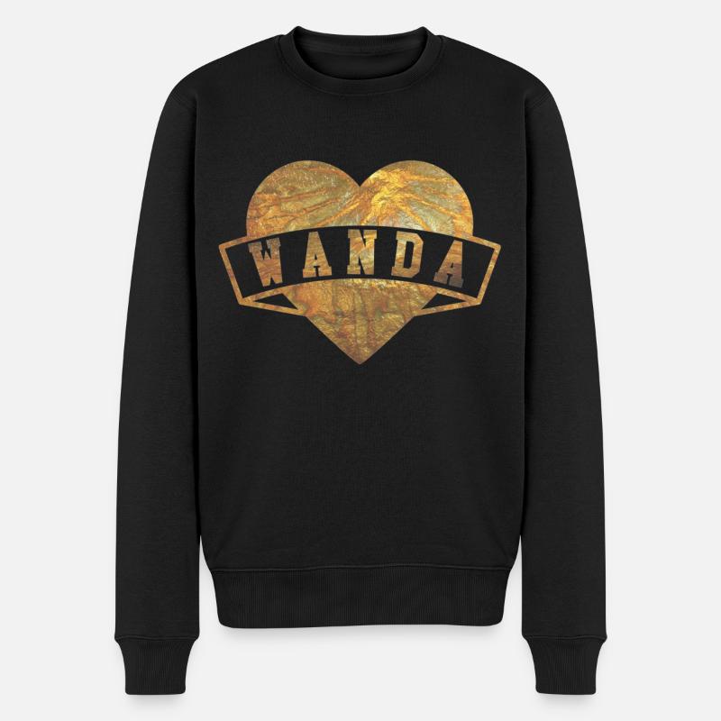 Wanda Herzen Gold - Männer Premium Bio Pullover - Schwarz