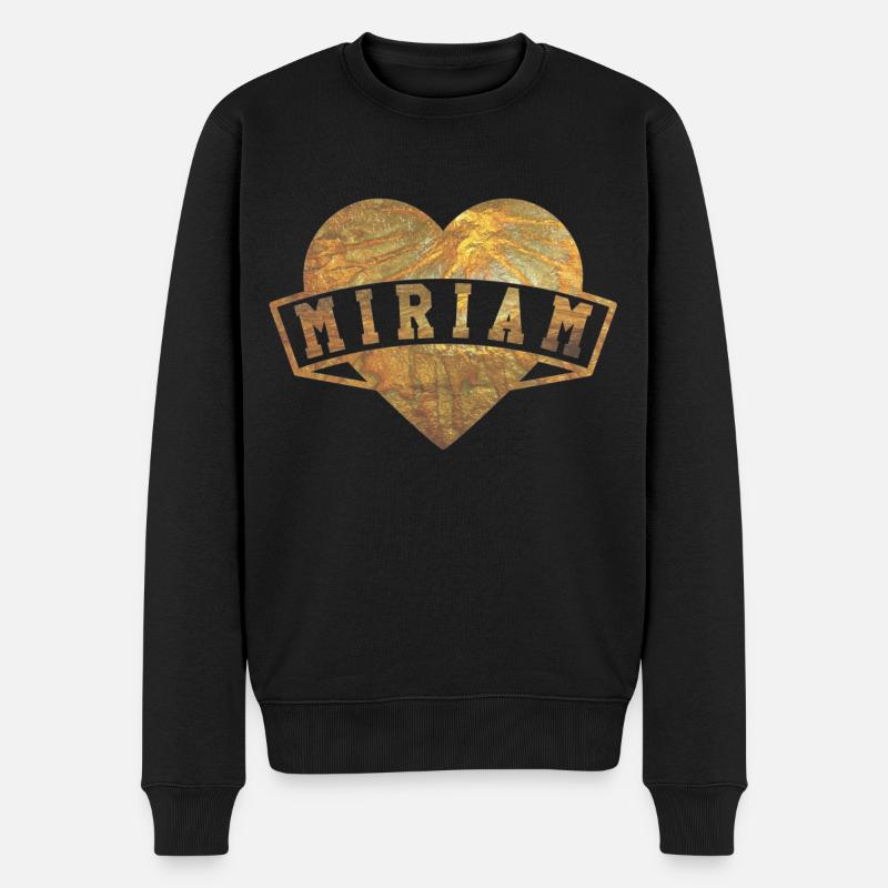Miriam Herzen Gold - Männer Premium Bio Pullover - Schwarz