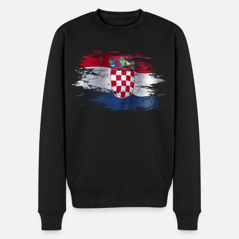 Kroatien used - Männer Premium Bio Pullover - Schwarz