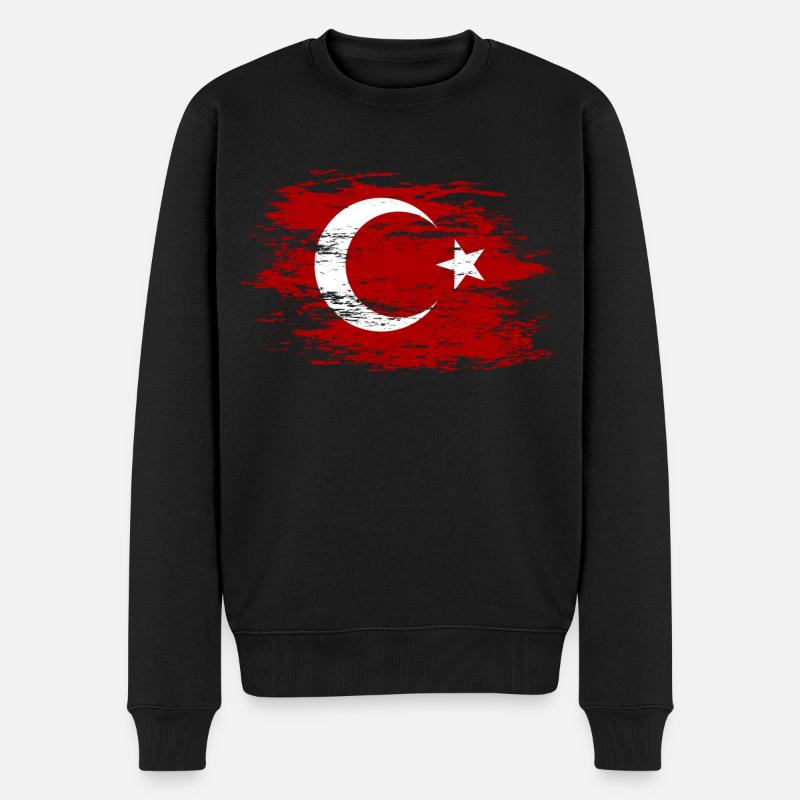 Drapeau de la Turquie utilisé - Pull Premium bio Homme - noir