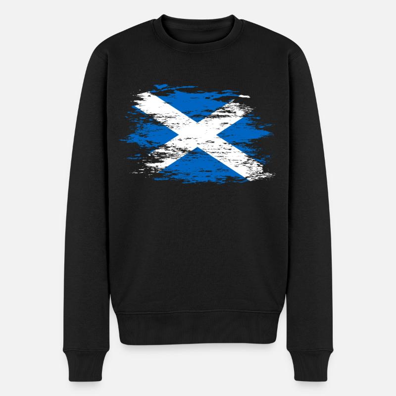 Schottland Flagge used - Männer Premium Bio Pullover - Schwarz