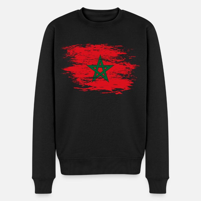 Drapeau du Maroc utilisé - Pull Premium bio Homme - noir