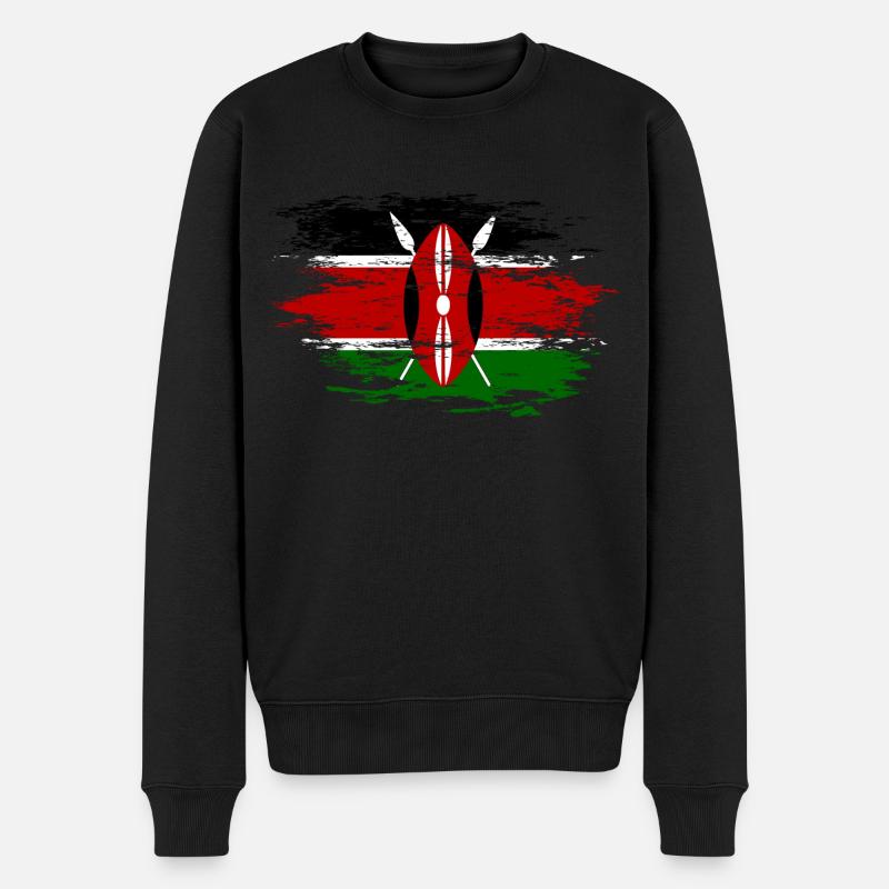 Drapeau du Kenya utilisé - Pull Premium bio Homme - noir