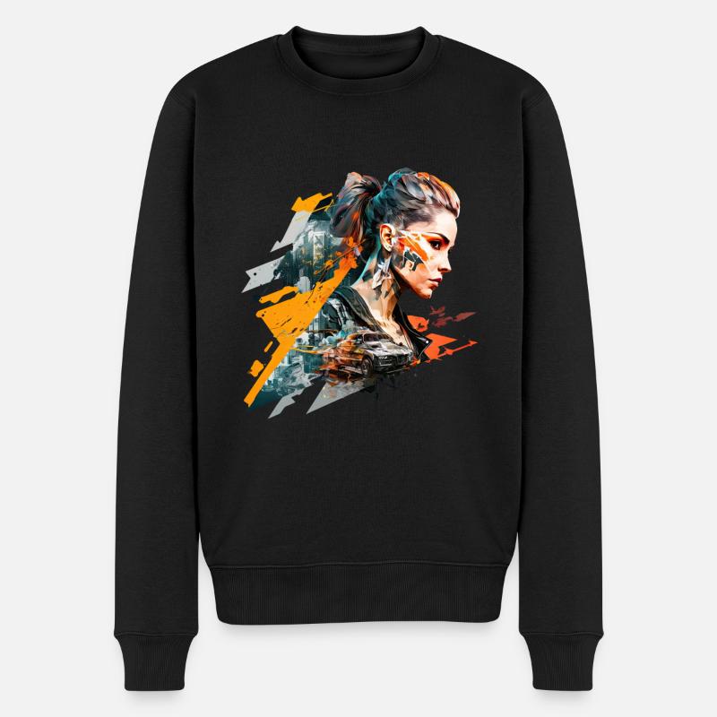 Cyber Punk No108 - Männer Premium Bio Pullover - Schwarz