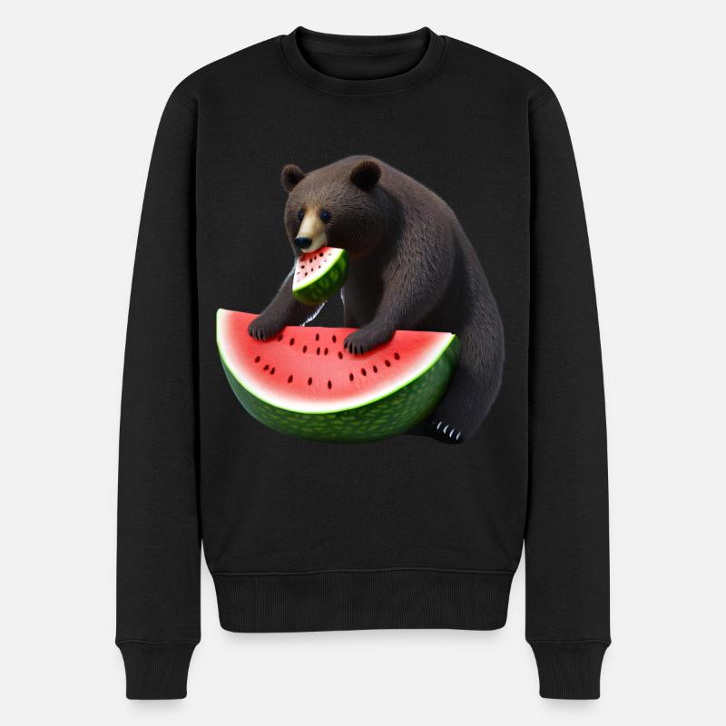 Ours à la pastèque - Pull Premium bio Homme - noir