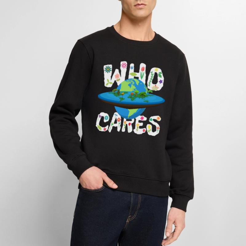 Planet Erde flach oder rund Männer Premium Bio Pullover