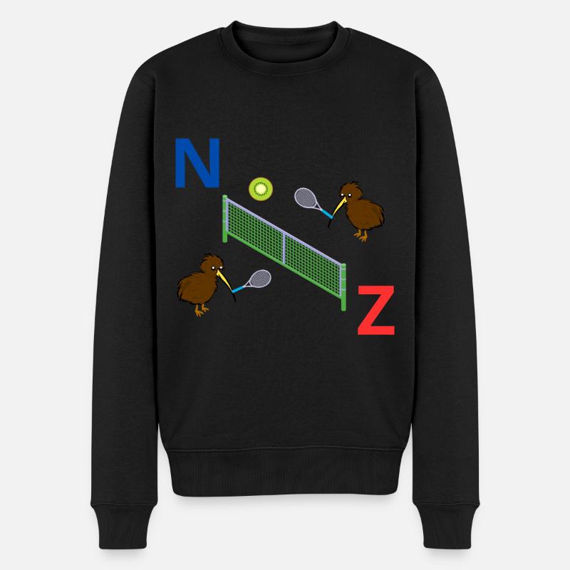 Neuseeländischer Tennis-Kiwi - Männer Premium Bio Pullover - Schwarz