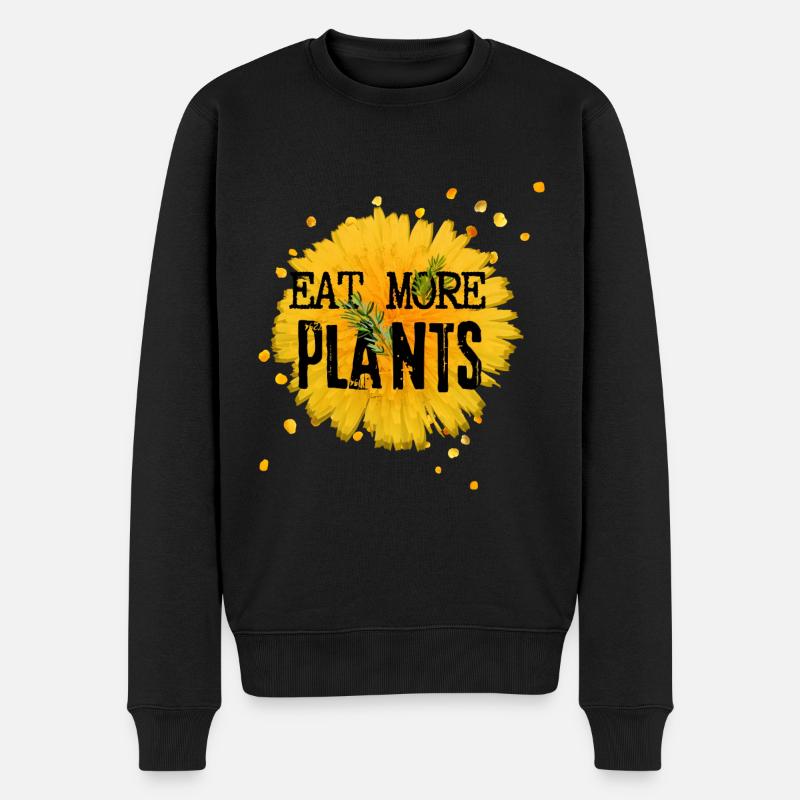Eat more plants Löwenzahn - Männer Premium Bio Pullover - Schwarz