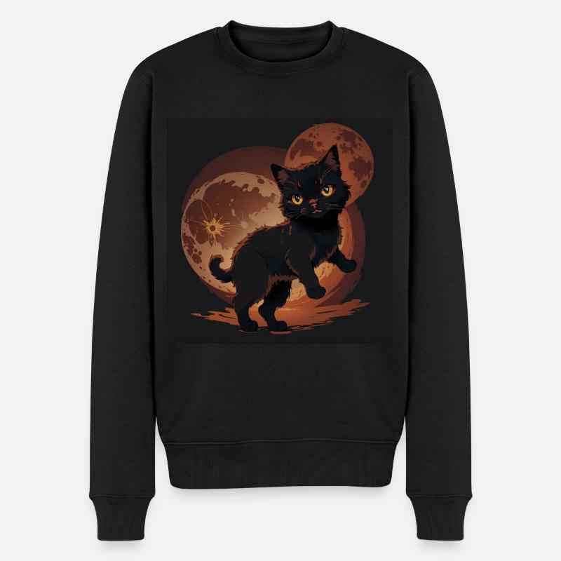 Chat noir Halloween - Pull Premium bio Homme - noir