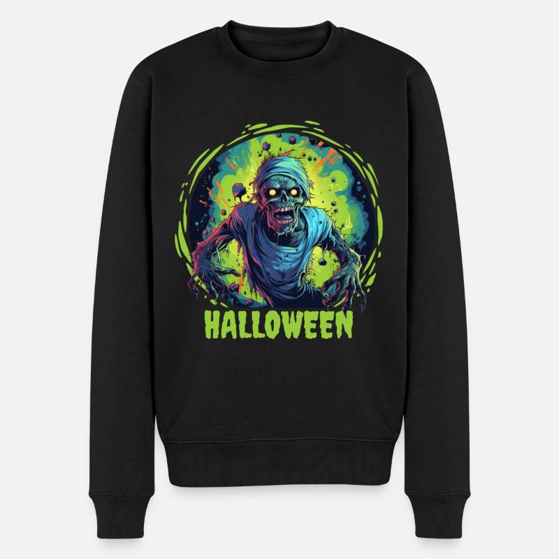 Halloween Zombie d’horreur effrayant - Pull Premium bio Homme - noir