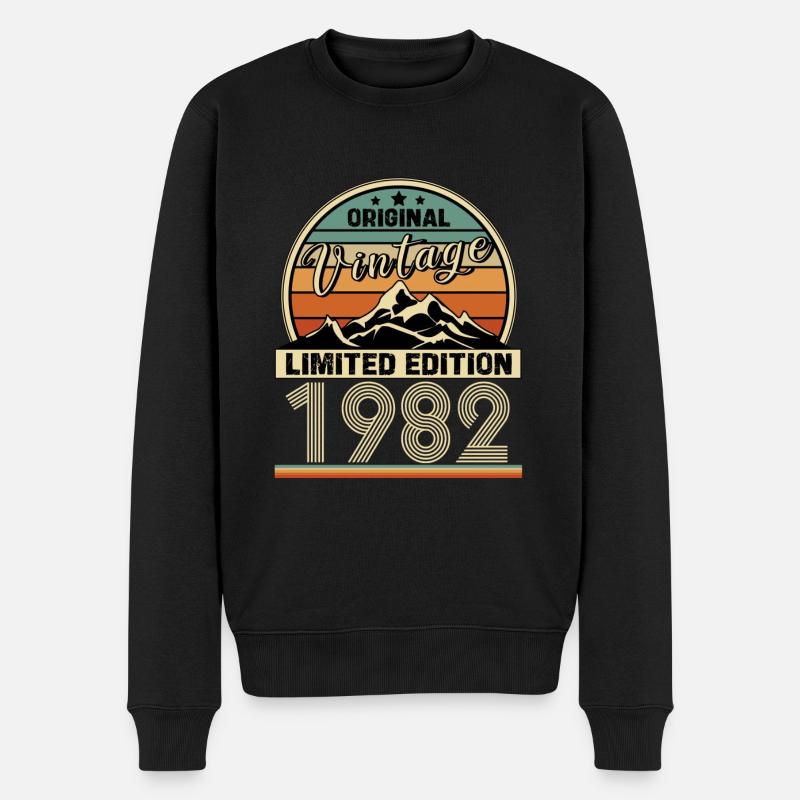 1982 - Männer Premium Bio Pullover - Schwarz