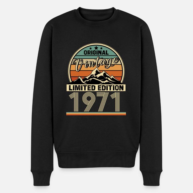 1971 - Männer Premium Bio Pullover - Schwarz