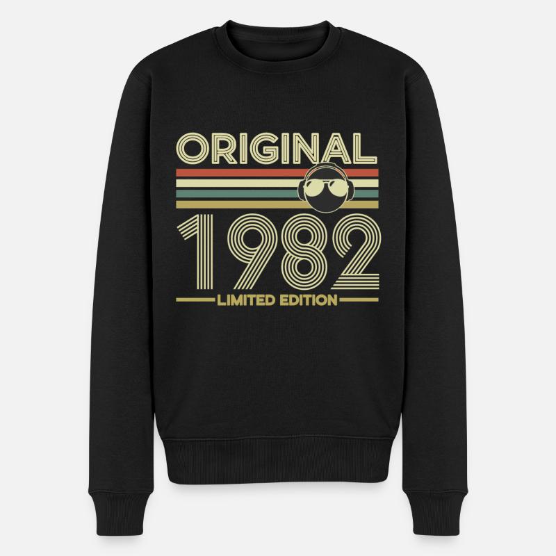 1982 - Männer Premium Bio Pullover - Schwarz