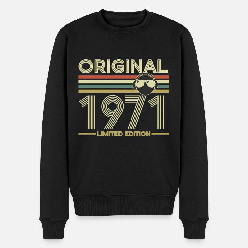 1971 - Männer Premium Bio Pullover - Schwarz