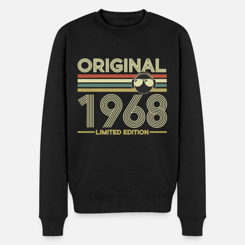 1968 - Männer Premium Bio Pullover - Schwarz