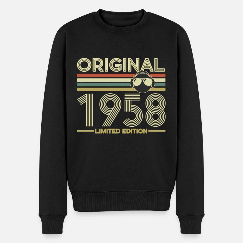 1958 - Männer Premium Bio Pullover - Schwarz