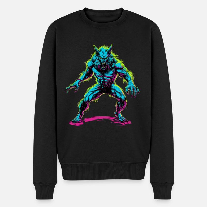 Loup-garou Halloween Loup Wolf Pack - Pull Premium bio Homme - noir