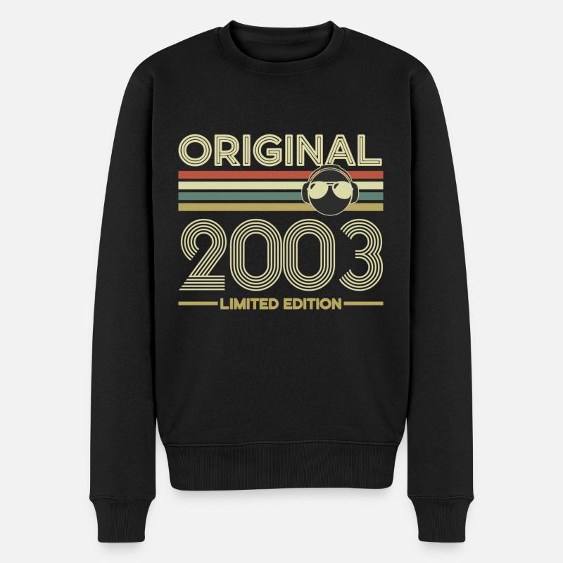 Retro 2003 - Männer Premium Bio Pullover - Schwarz
