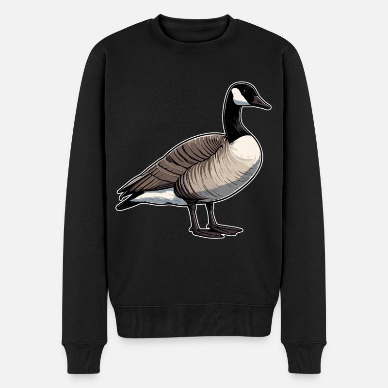 Kanadische Gans Bild - Männer Premium Bio Pullover - Schwarz