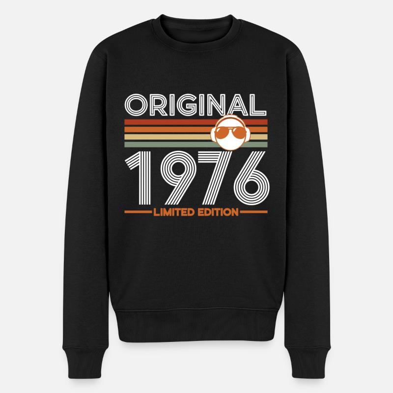 1976 - Männer Premium Bio Pullover - Schwarz