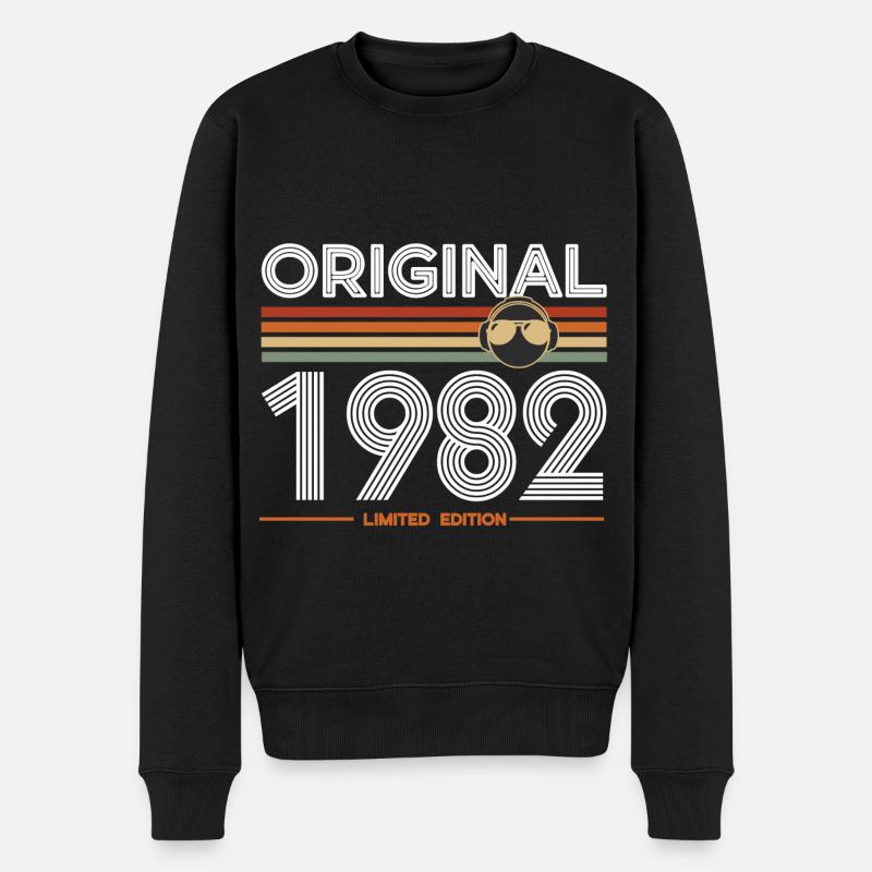 1982 - Männer Premium Bio Pullover - Schwarz