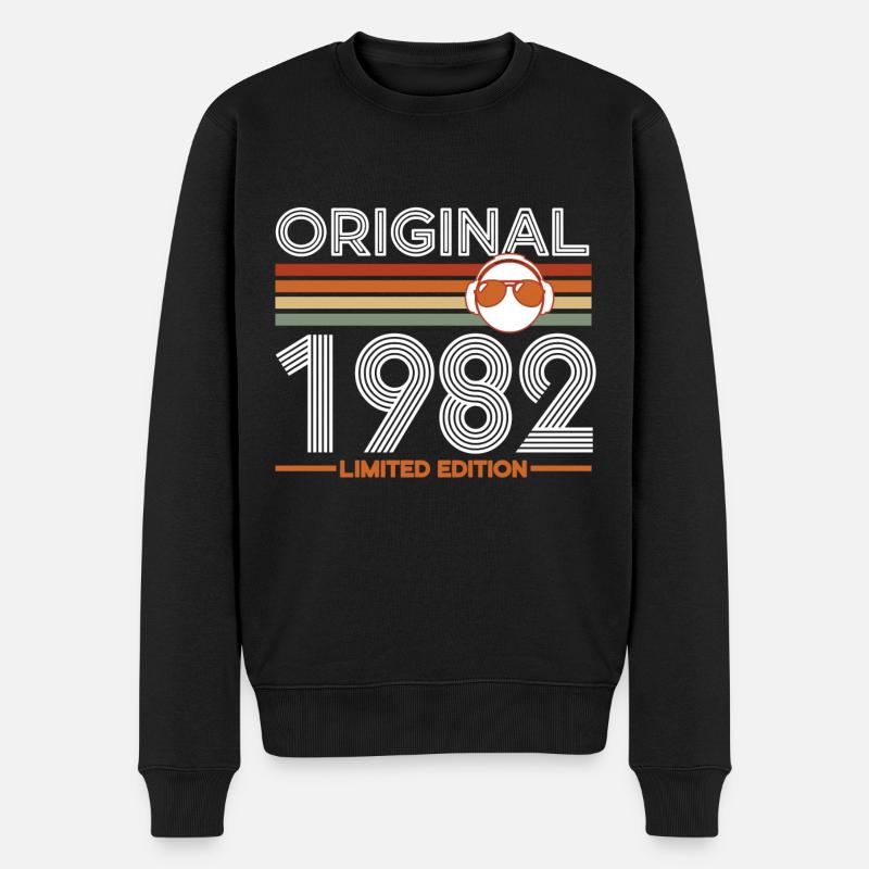 1982 - Männer Premium Bio Pullover - Schwarz