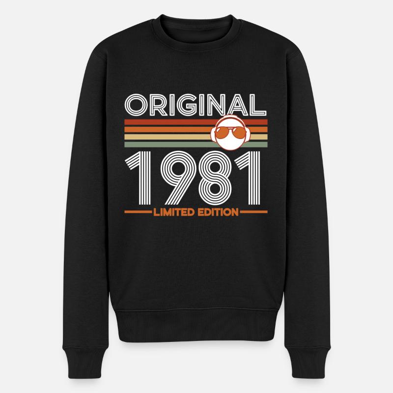 1981 - Männer Premium Bio Pullover - Schwarz