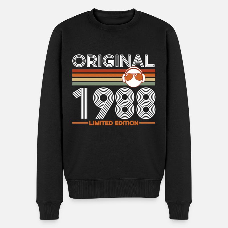 1988 - Männer Premium Bio Pullover - Schwarz