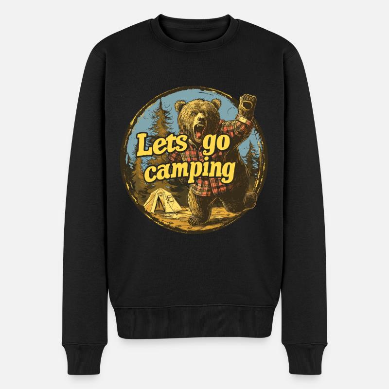 Allons camper l’ours - Pull Premium bio Homme - noir
