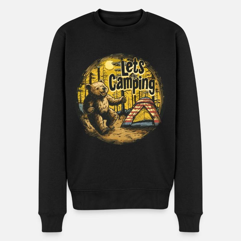 Allons camper l’ours - Pull Premium bio Homme - noir
