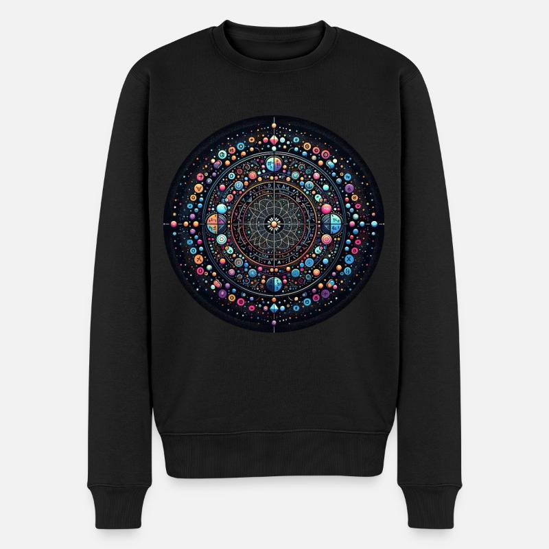Interstellares Tierkreisspektrum - Männer Premium Bio Pullover - Schwarz