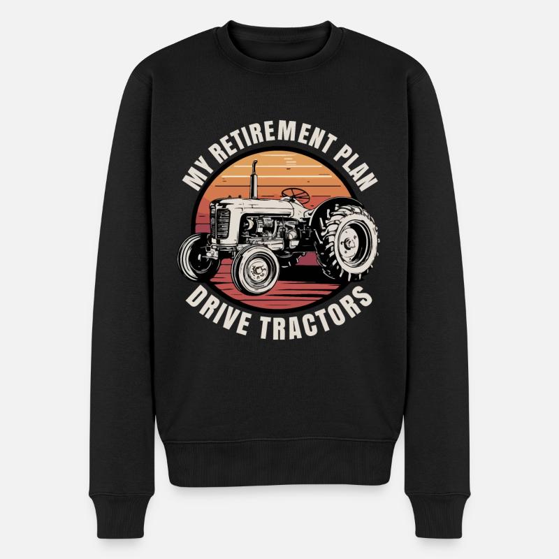 Mein Rentenplan Traktor fahren - Männer Premium Bio Pullover - Schwarz