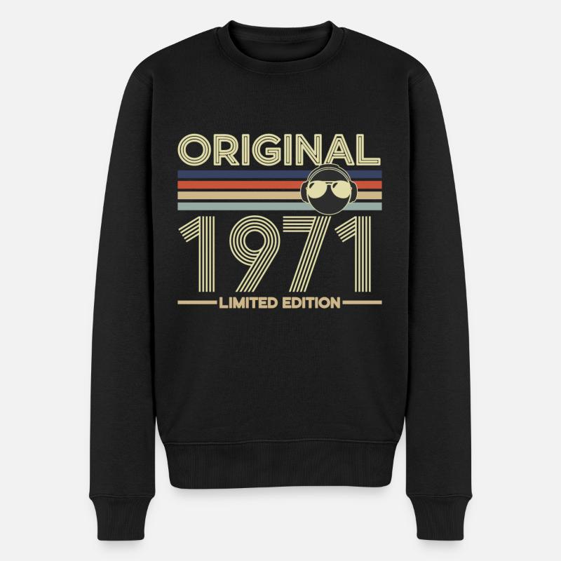 1971 - Männer Premium Bio Pullover - Schwarz