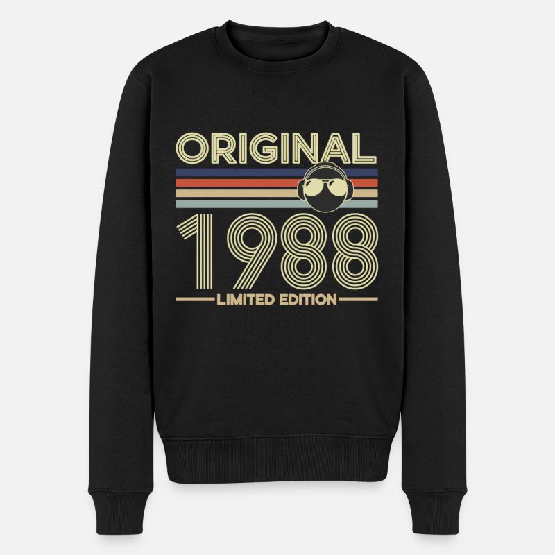 1988 - Männer Premium Bio Pullover - Schwarz