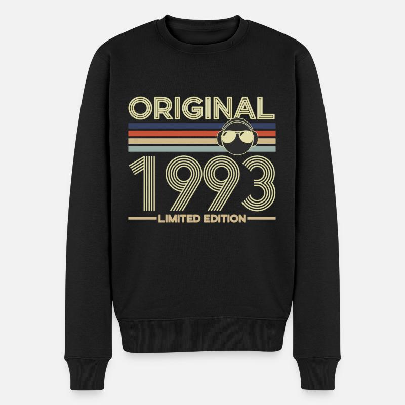 1993 - Männer Premium Bio Pullover - Schwarz