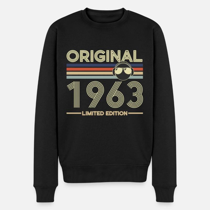 1963 - Männer Premium Bio Pullover - Schwarz